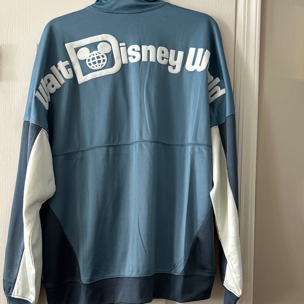 NWT Disney Spirit Jersey Blue Zip Up Long Sleeve Jacket Disney World SZ M or L - Picture 2 of 8